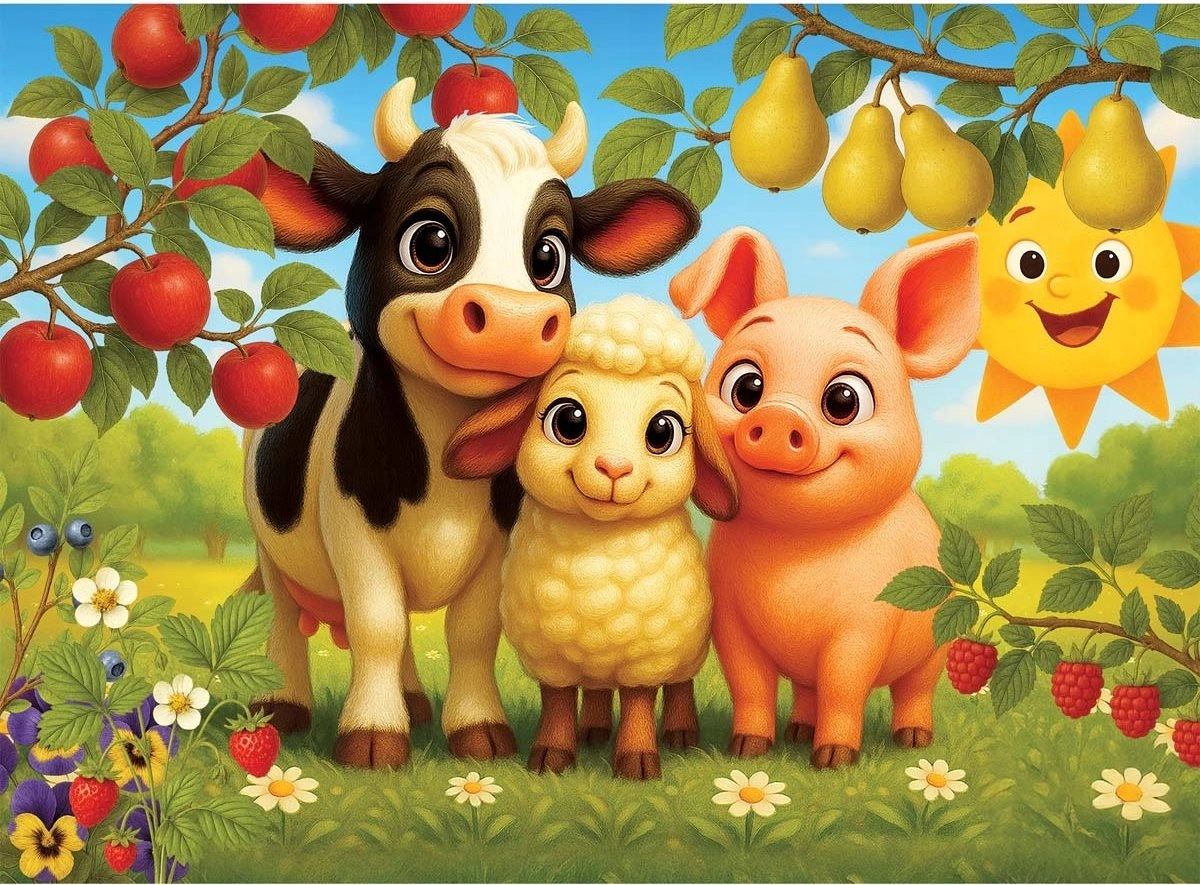 Dřevěné puzzle Zvířátka na farmě 40 dílků WOODEN CITY