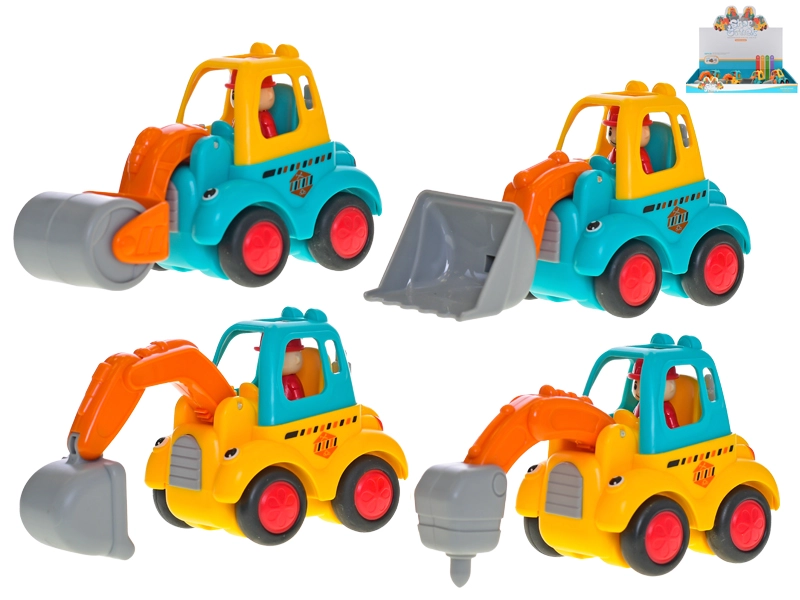 Veselé stavební autíčko se setrvačníkem 10 cm