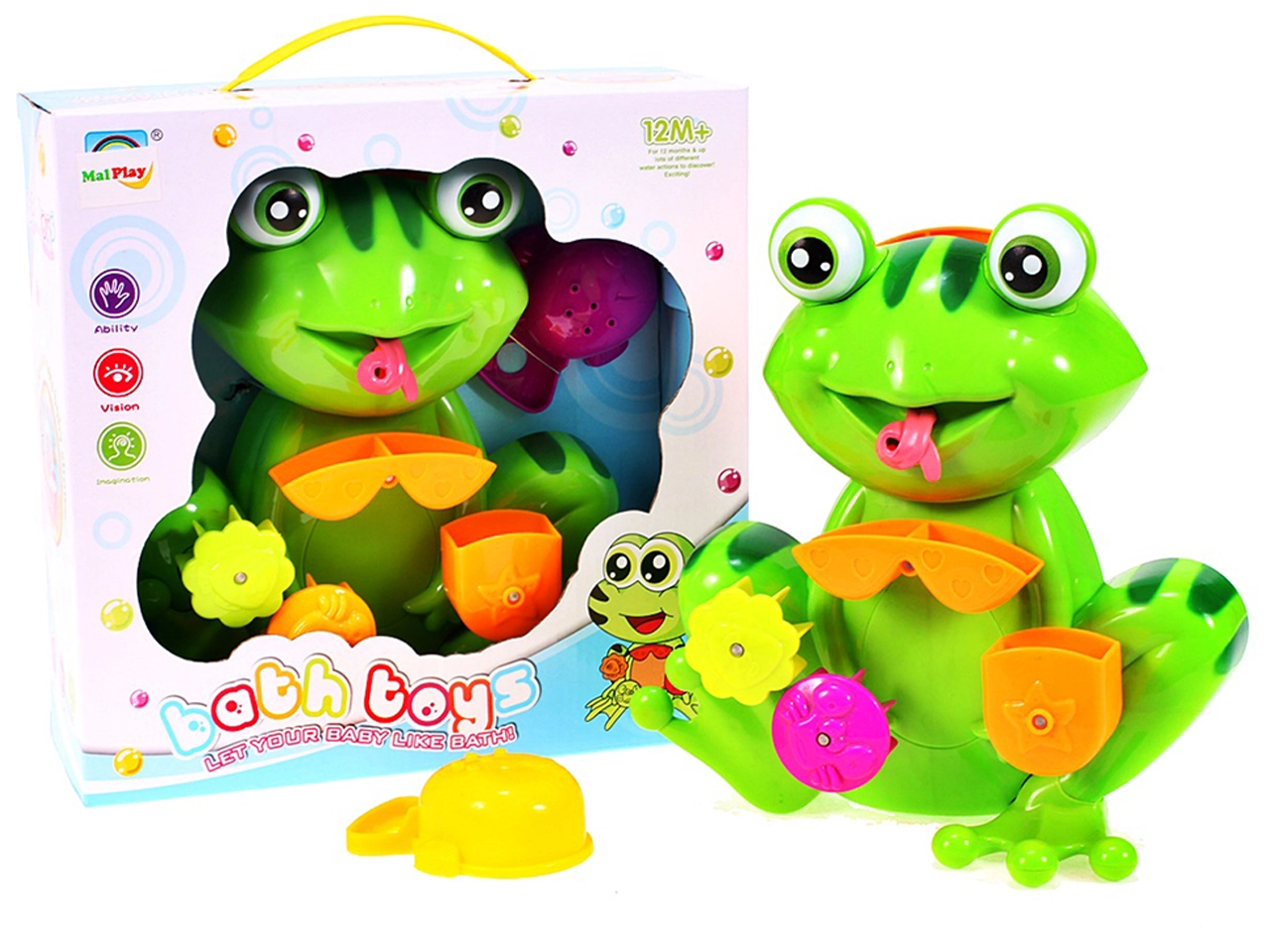 Žabí koupací set s přísavkou a sítkem