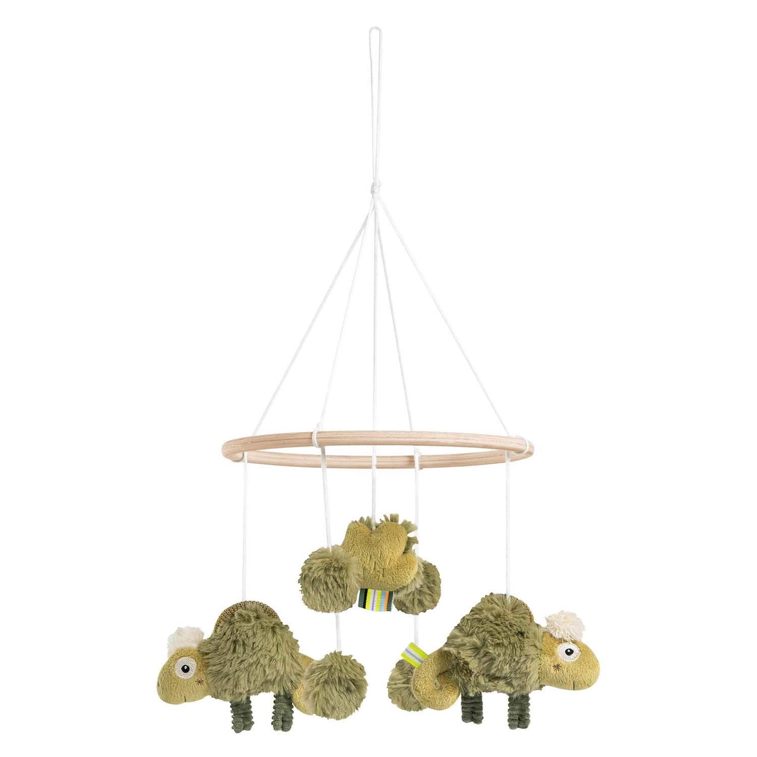 Dřevěný kolotoč s chameleonem pro miminka