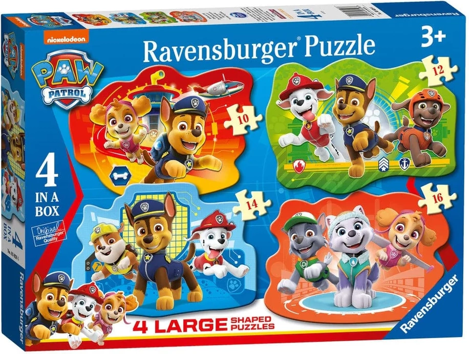 Ravensburger puzzle Tlapková patrola 4 v 1 (10–16 dílků)