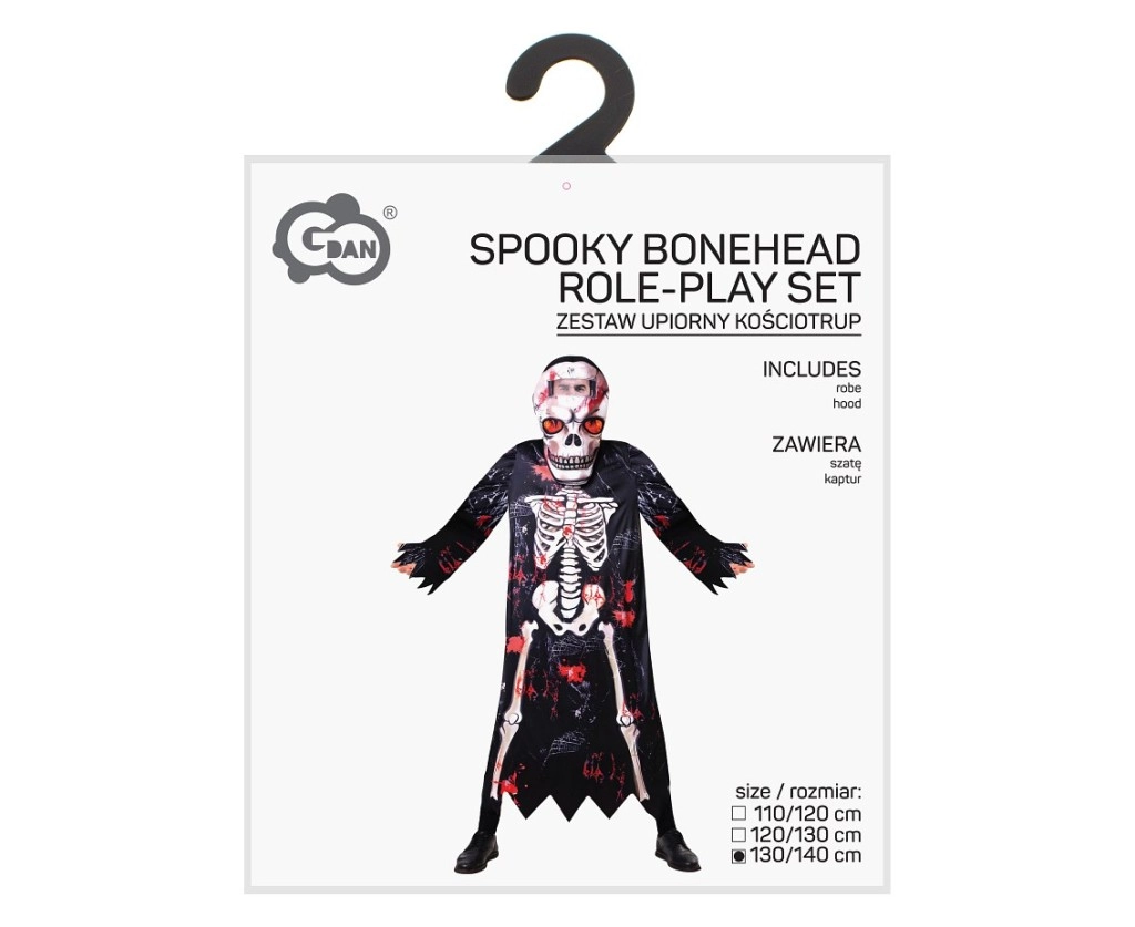 dětský kostým kostlivec s maskou 130–140 cm