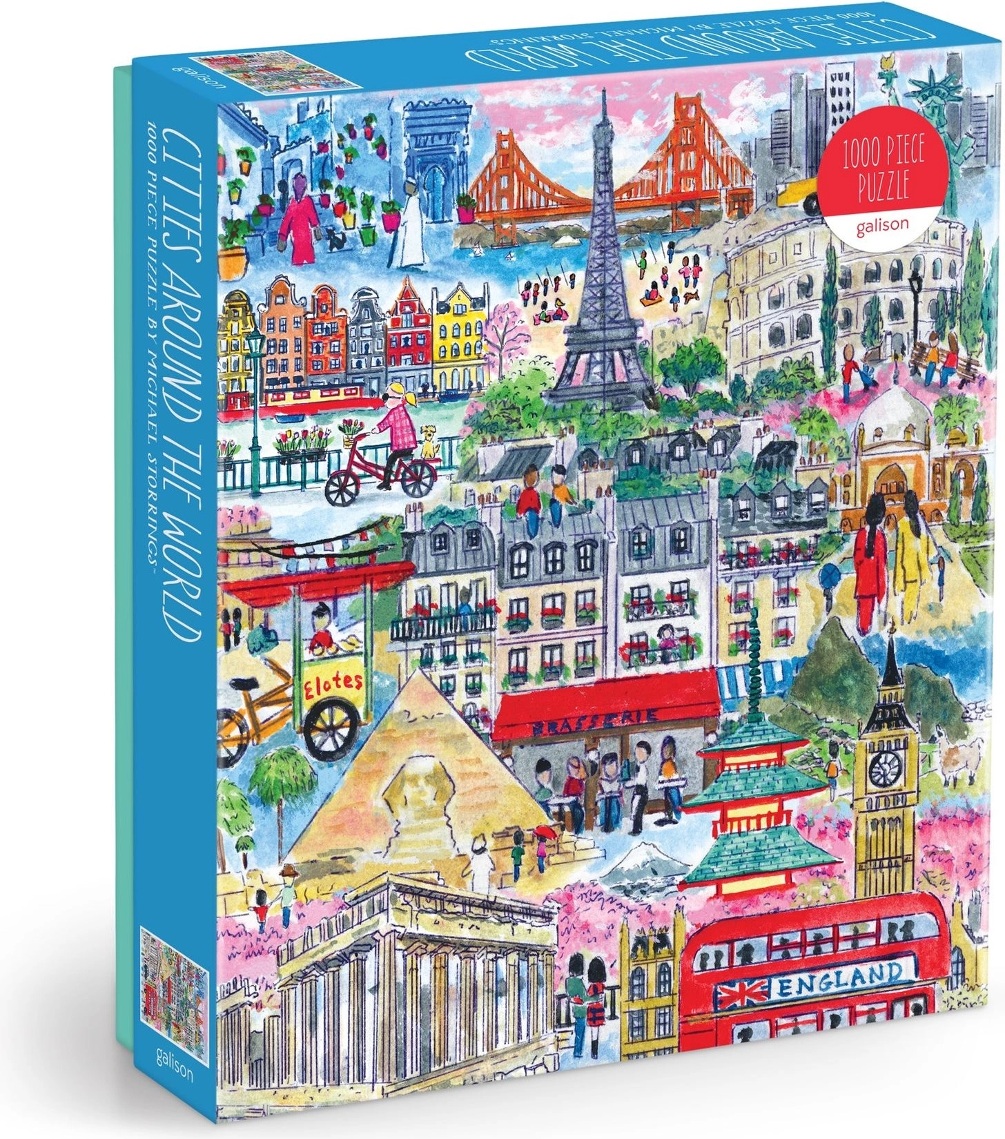 Galison Puzzle Města světa Michael Storrings 1000 dílků