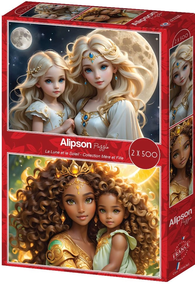 Puzzle Matka a dcera: měsíc a slunce 2×500 dílků