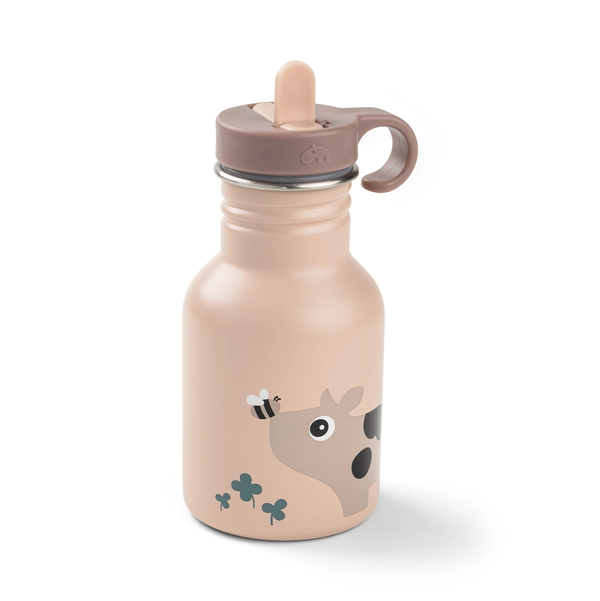 Done by Deer nerezová dětská láhev Tiny farm růžová 350 ml