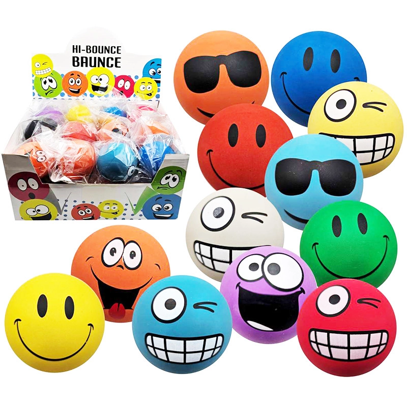 Skákací míček smajlík 6 cm