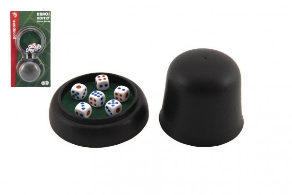Levně Hrací kostky TEDDIES 6 ks s kalíškem