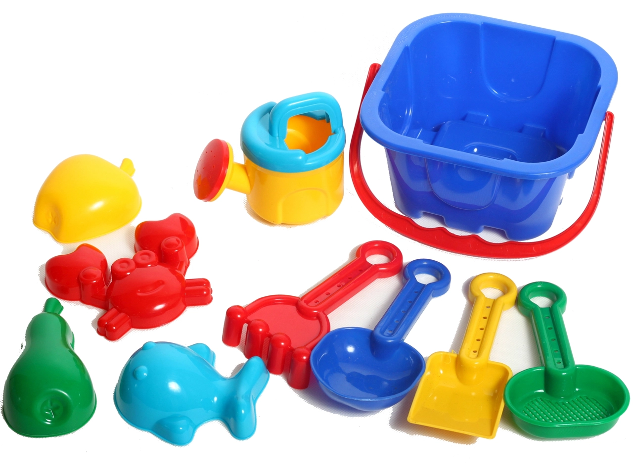 Sada na písek 10 dílů s hranatým kyblíkem