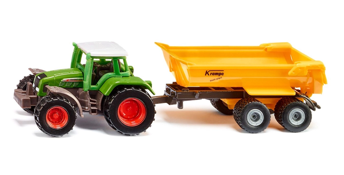 Siku traktor Fendt s výklopným přívěsem Krampe