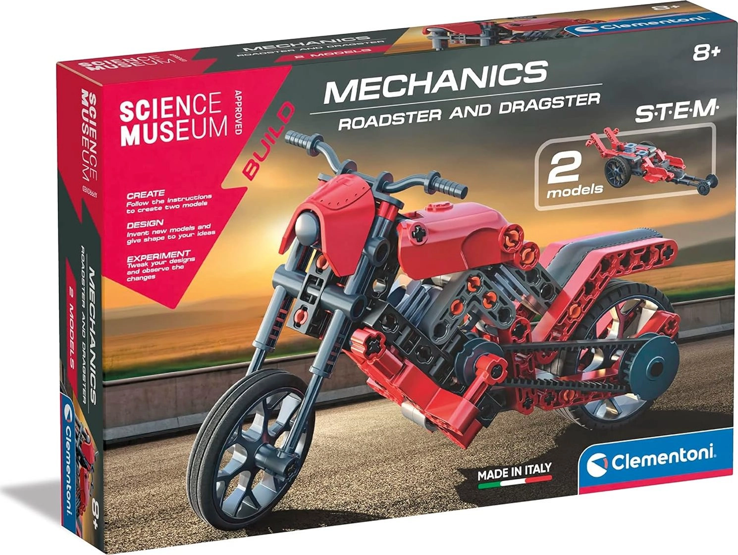 Levně CLEMENTONI SCIENCE & PLAY mechanická laboratoř: roadster a dragster 2 v 1