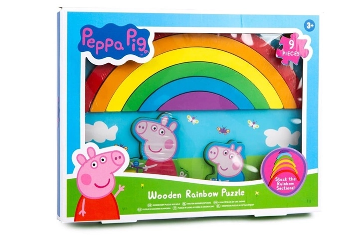 Peppa Pig dřevěná duhová vkládačka
