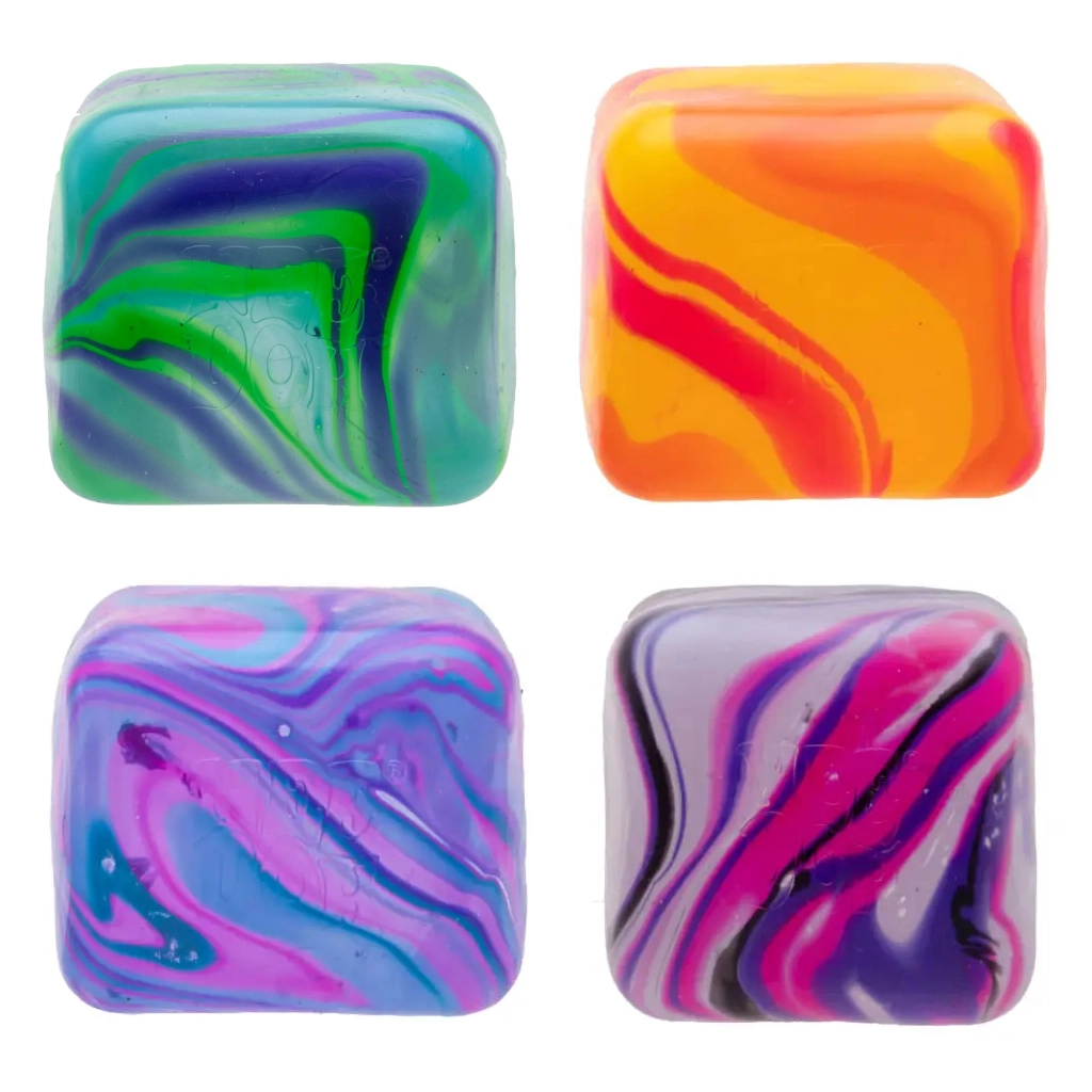 Schylling NeeDoh mačkací kostka Nice Cube Swirl antistresová hračka