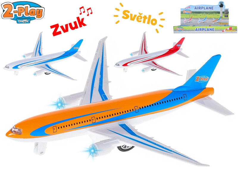 2-Play Traffic Letadlo kovové 18,5cm, 3 barvy
