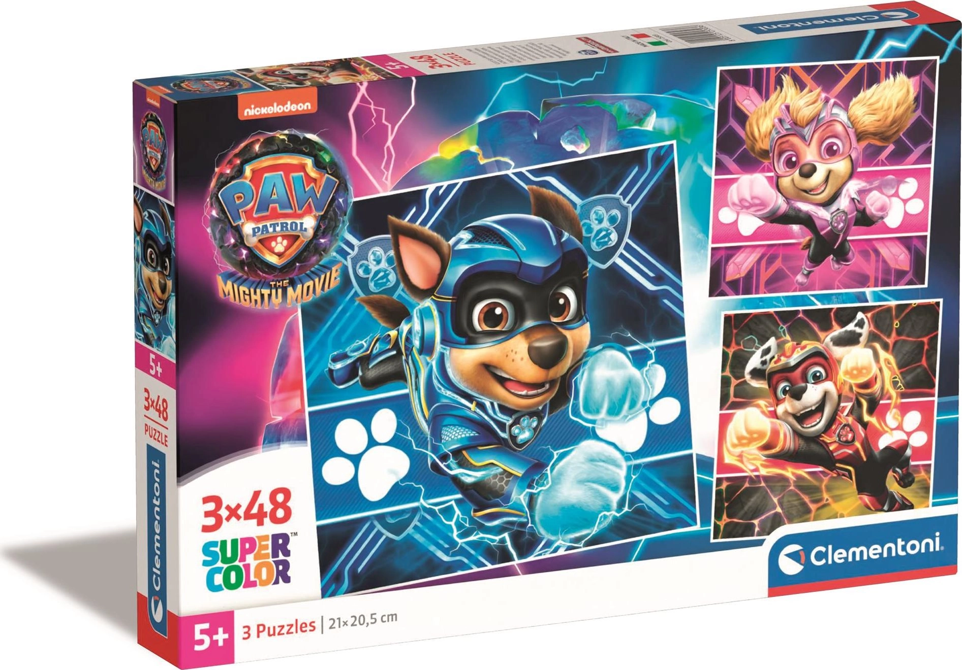 Levně Puzzle Tlapková patrola ve velkofilmu 3×48 dílků CLEMENTONI