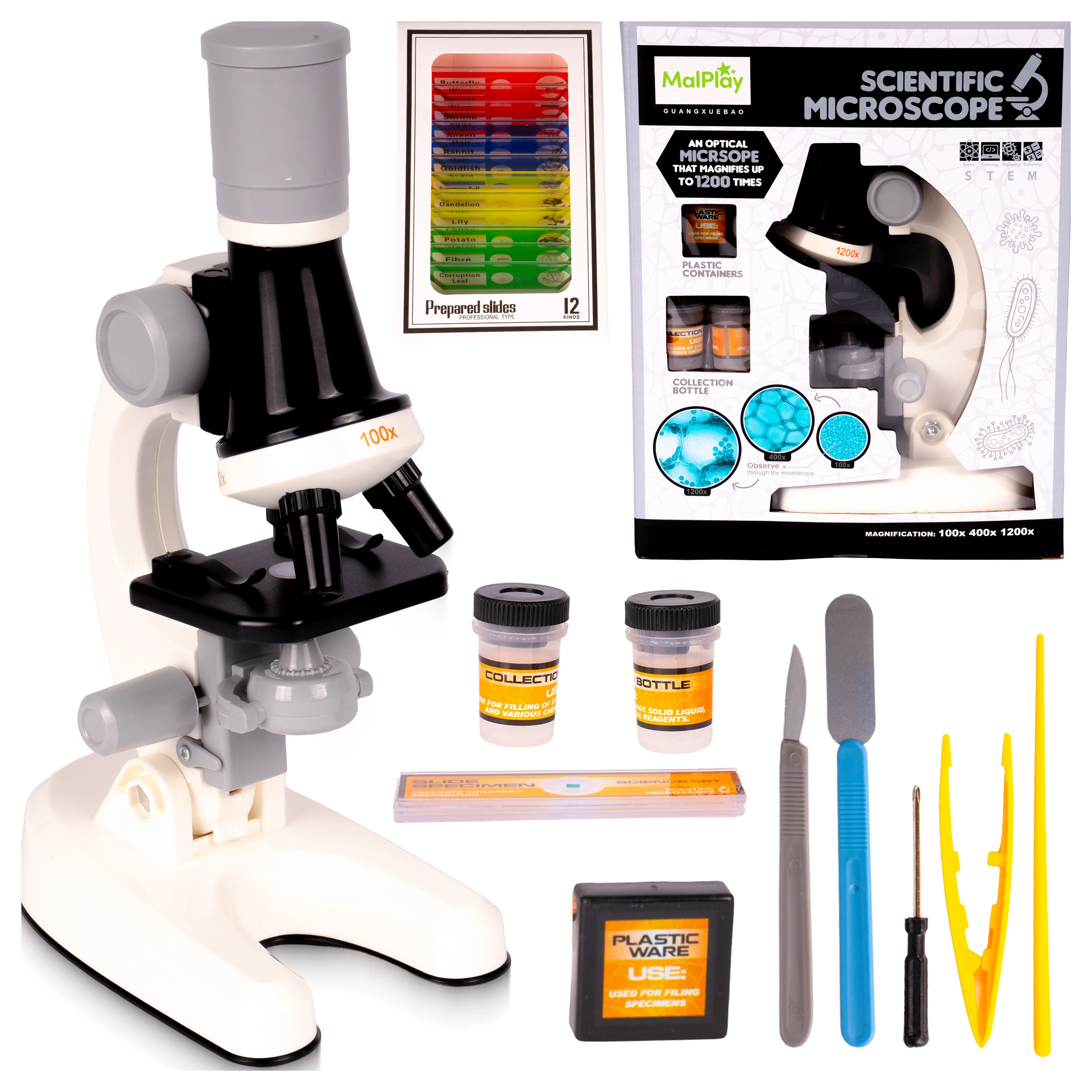 dětský mikroskop s příslušenstvím a preparáty