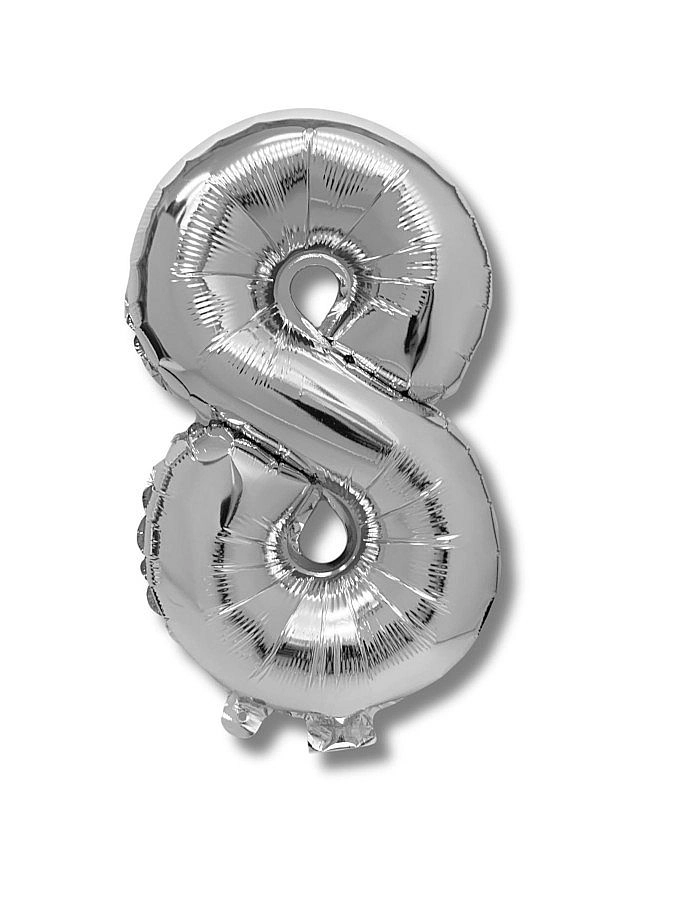 Balónek CONCORDE fóliový 40cm, č.8, stříbrná CONCORDE