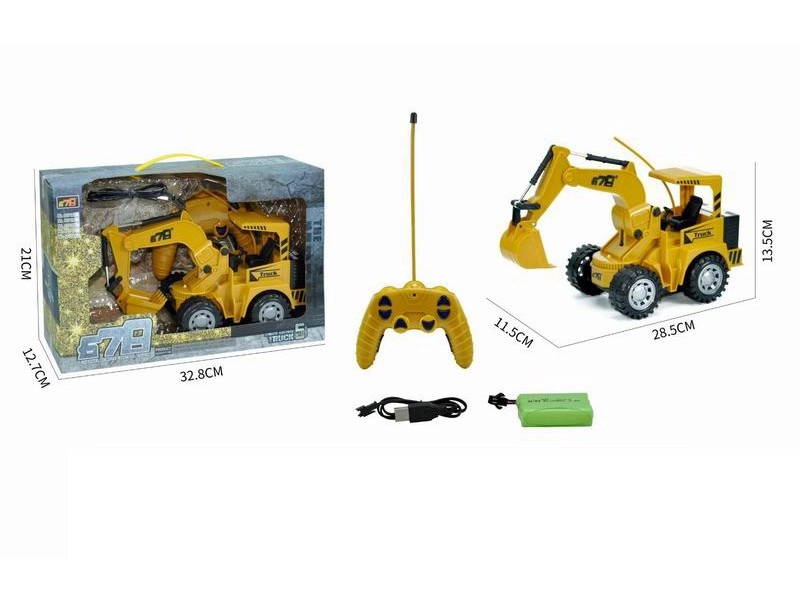 Levně Rc dálkově ovládaný stavební bagr 5ch s usb nabíjením