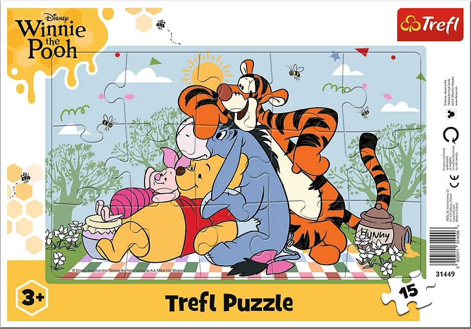 Trefl puzzle Medvídek Pú: Medvídkovy příhody 15 dílků