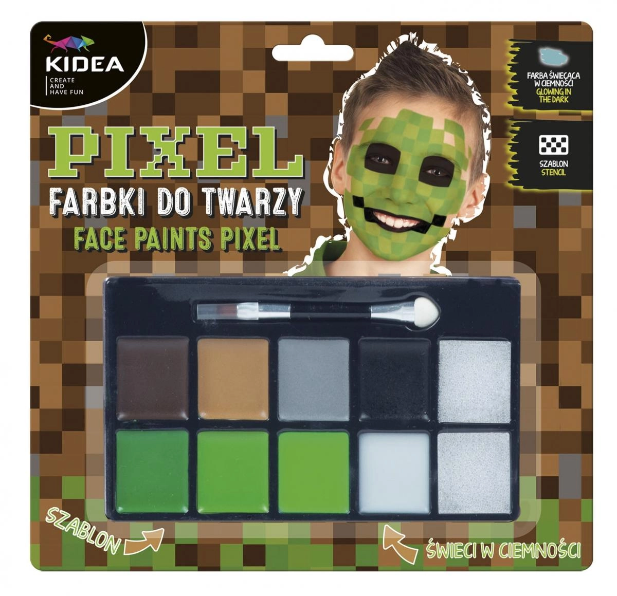 Sada barev na obličej Kidea Minecraft Pixel - 1 kus