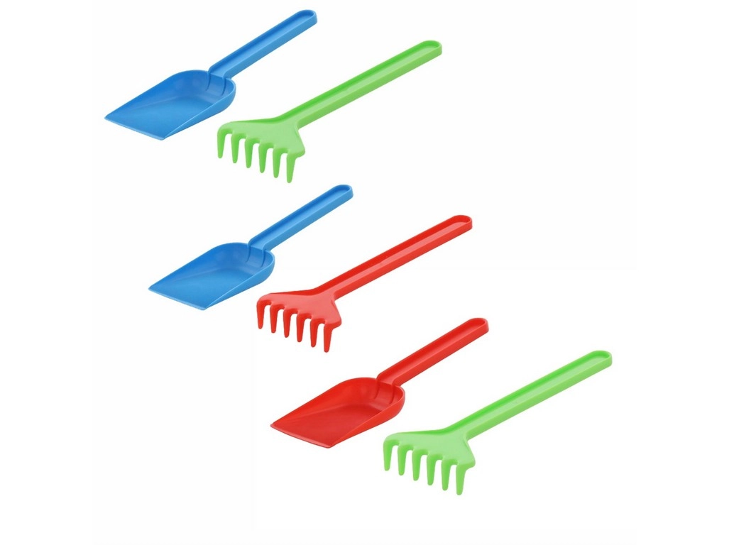 Sada na písek s lopatkou a hráběmi 18 cm