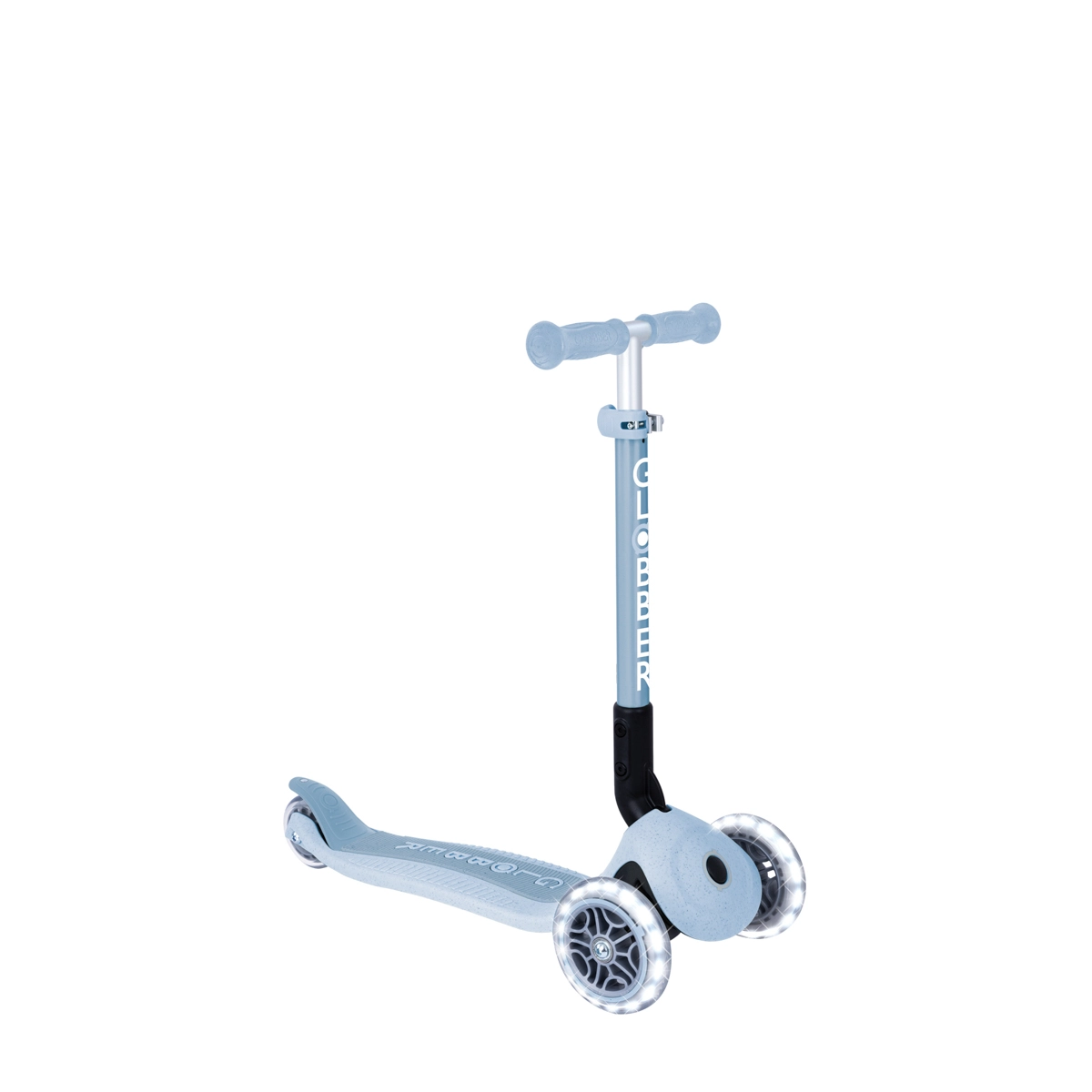 Globber dětská koloběžka Junior Foldable Lights Ecologic Blueberry