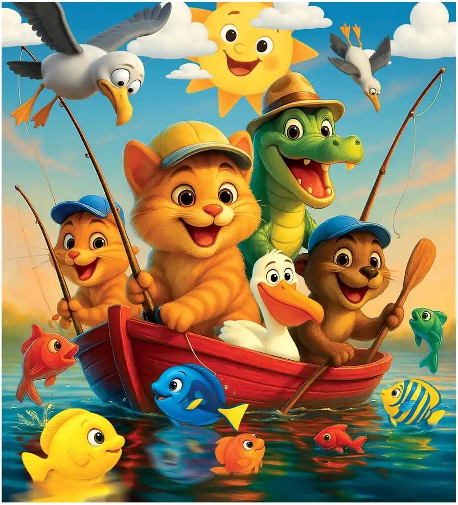 Dřevěné puzzle Rybaření WOODEN CITY (20 dílků)