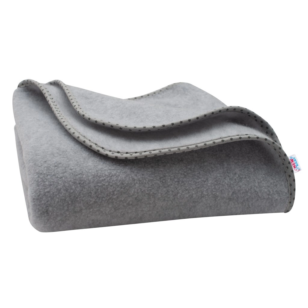 Dětská fleecová deka NEW BABY 100 × 75 cm – šedá s hvězdičkami