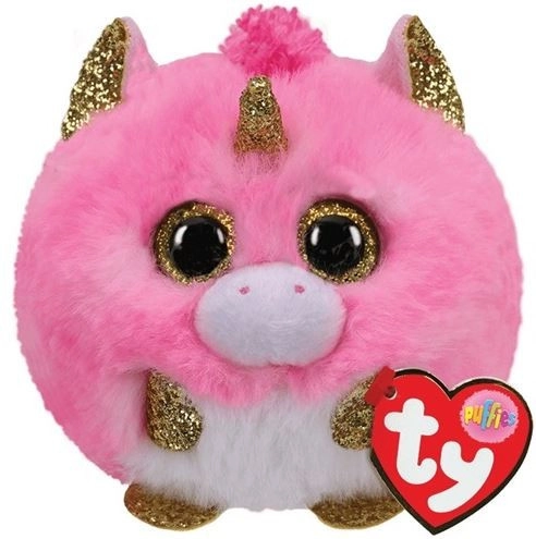Levně Plyšový maskot TY Puffies – růžový jednorožec Fantasia