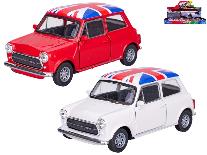 Kovový model Welly Mini Cooper 1300 UK 1:43 s otevíracími dveřmi a pull-back