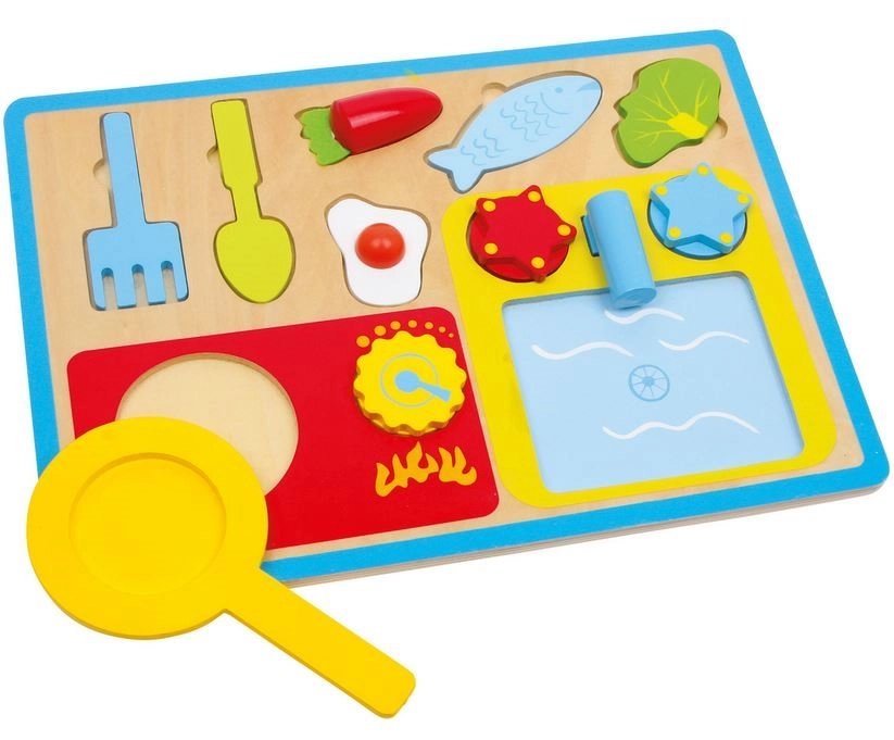 Vkládačka snídaně dřevěné puzzle SMALL FOOT
