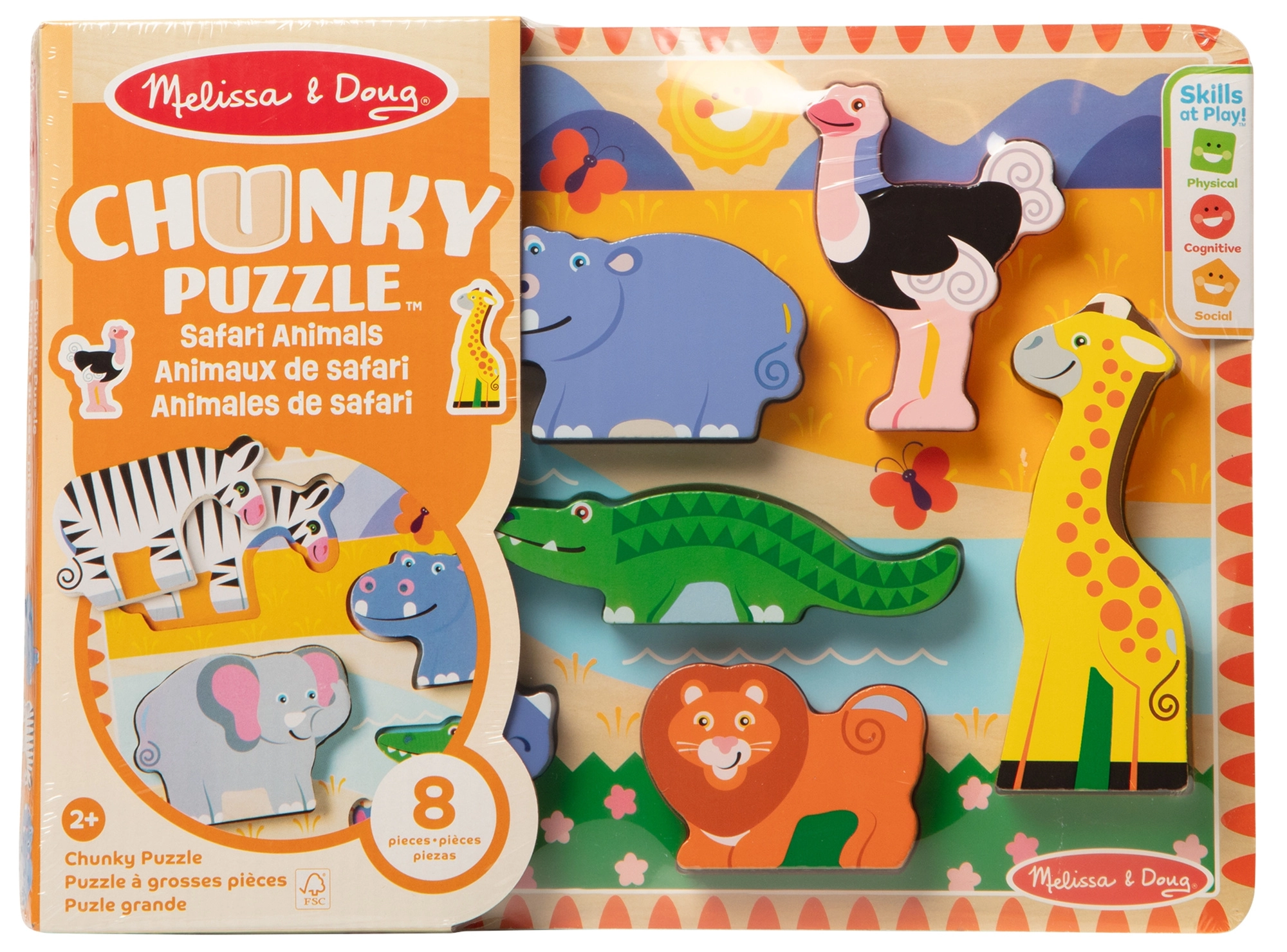 Dřevěné chunky puzzle safari MELISSA & DOUG