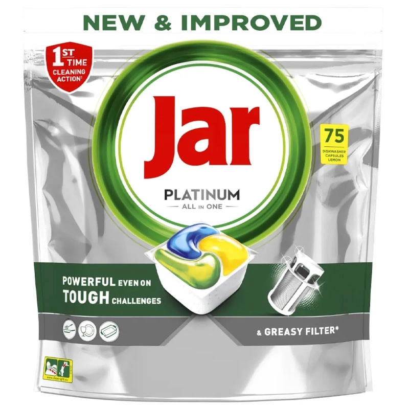 JAR Tablety do myčky Platinum All-in-One Yellow 75 ks