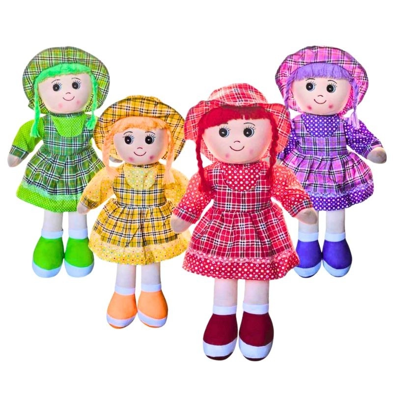 Látková panenka Miriam s kloboučkem