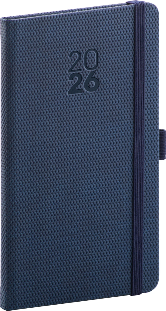 NOTIQUE Kapesní diář Diamante 2026, modrý, 9 x 15,5 cm Presco Group