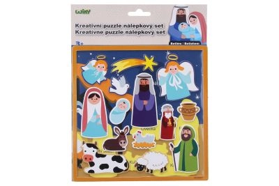 Levně Kreativní puzzle nálepkový set 26x20 cm Betlém