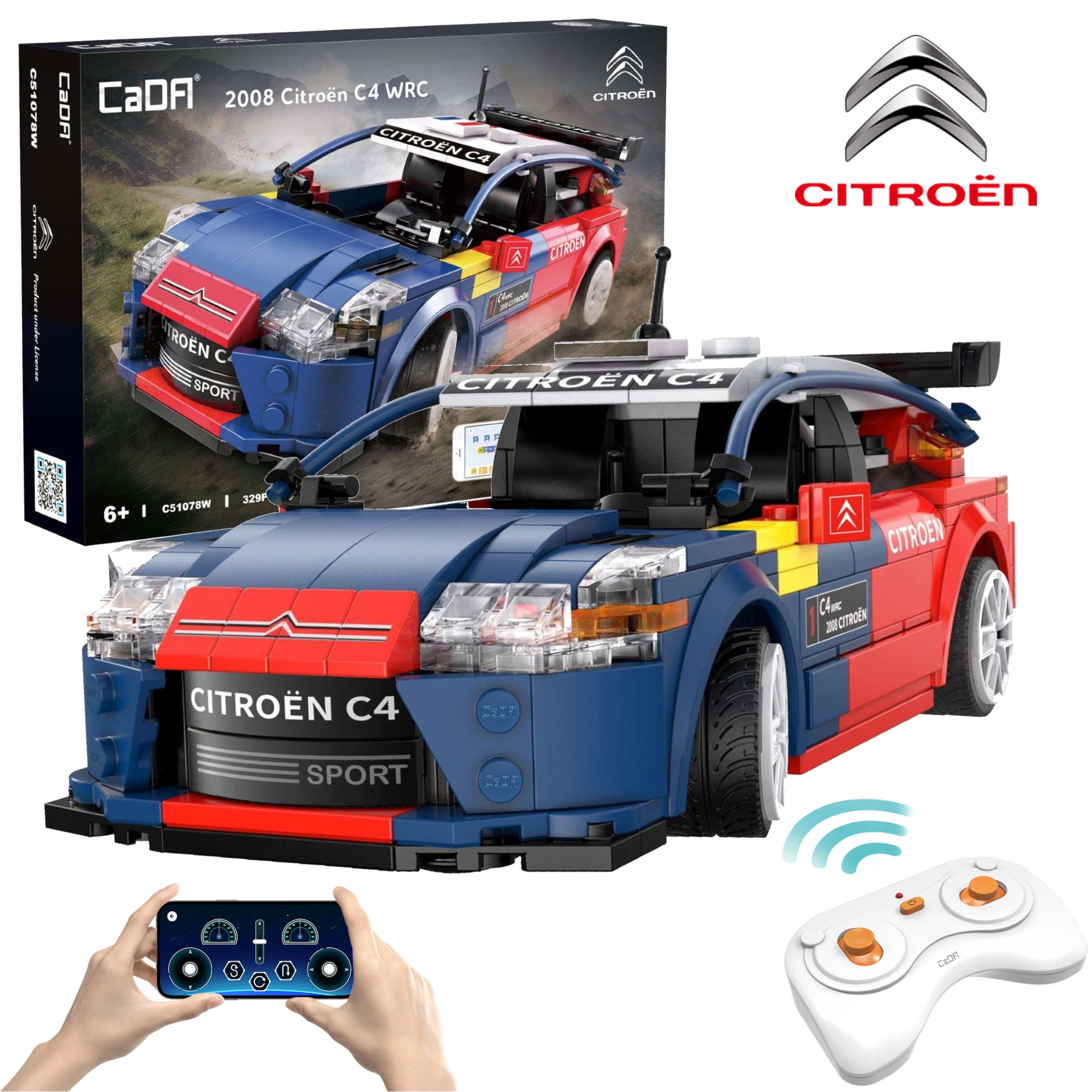 CaDA dálkově ovládané závodní auto Citroen C4 WRC