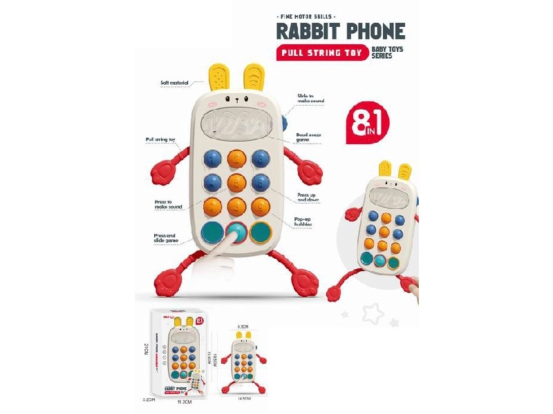 telefon pro nejmenší králíček – tahací hračka se zvuky