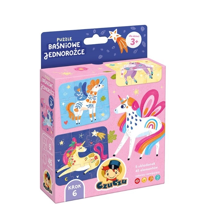Puzzle – pohádkoví jednorožci (5x9 dílků)