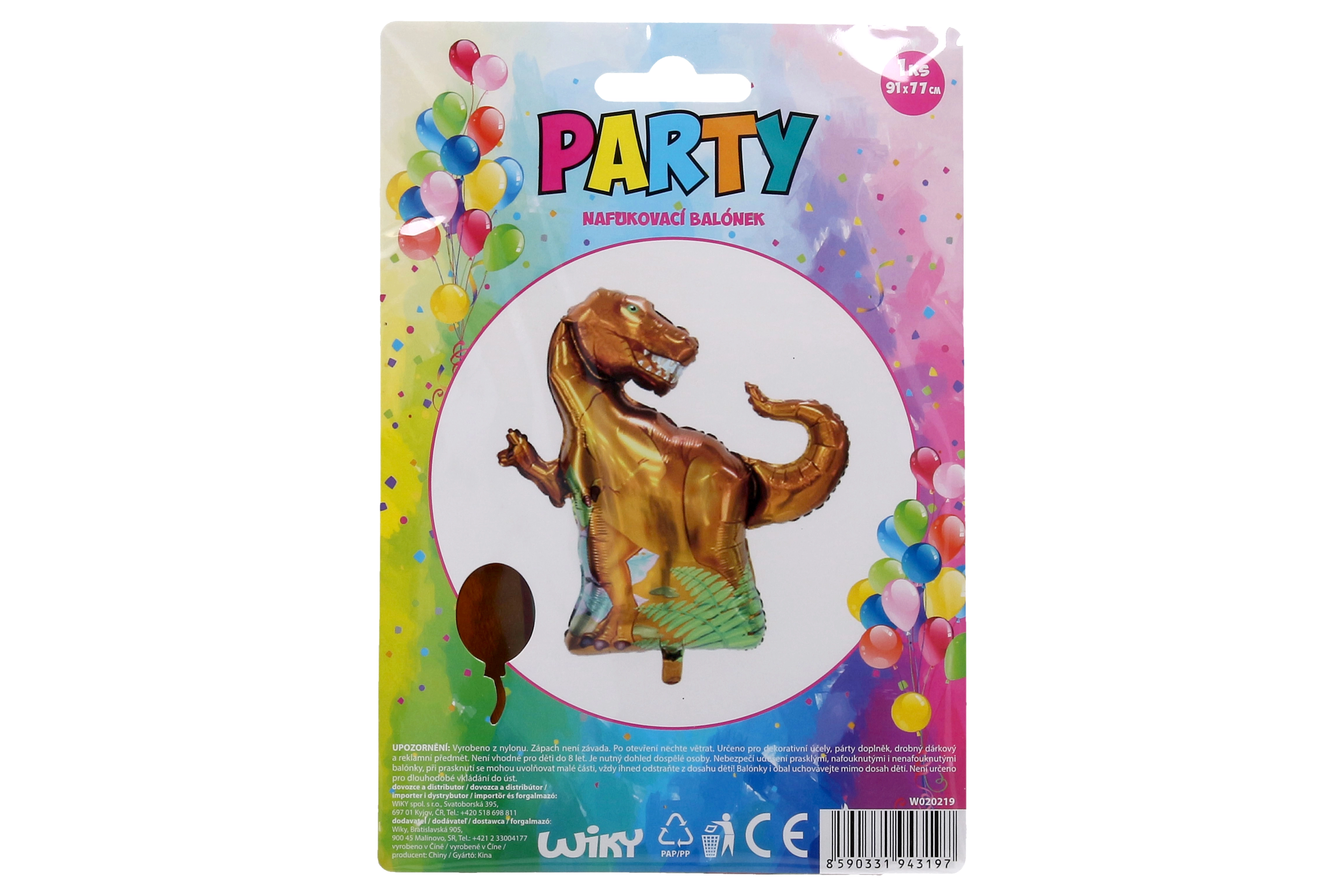 Levně Wiky Balónek nafukovací tvar DINOSAURUS 91x77 cm