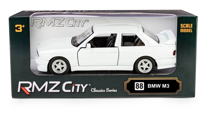 Kovový model auta RMZ City BMW M3 E30 1:32 bílý
