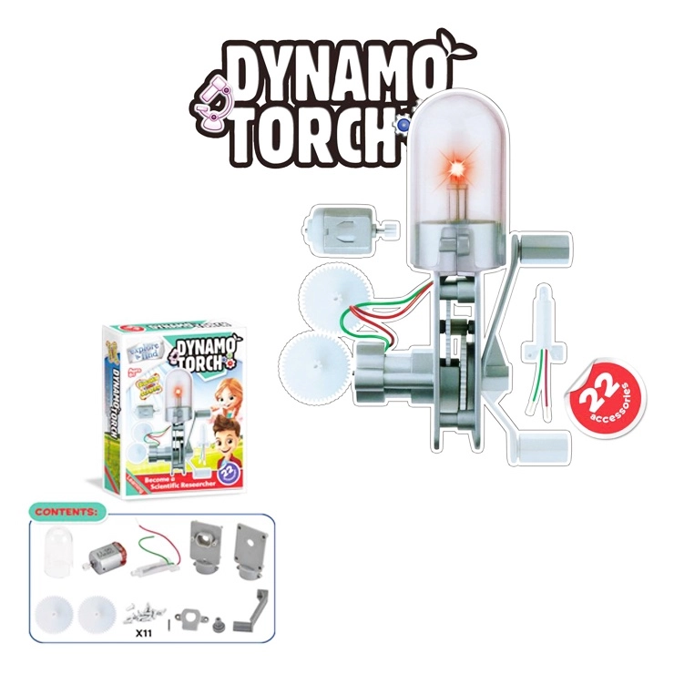 vzdělávací stavebnice dynamo s LED světlem