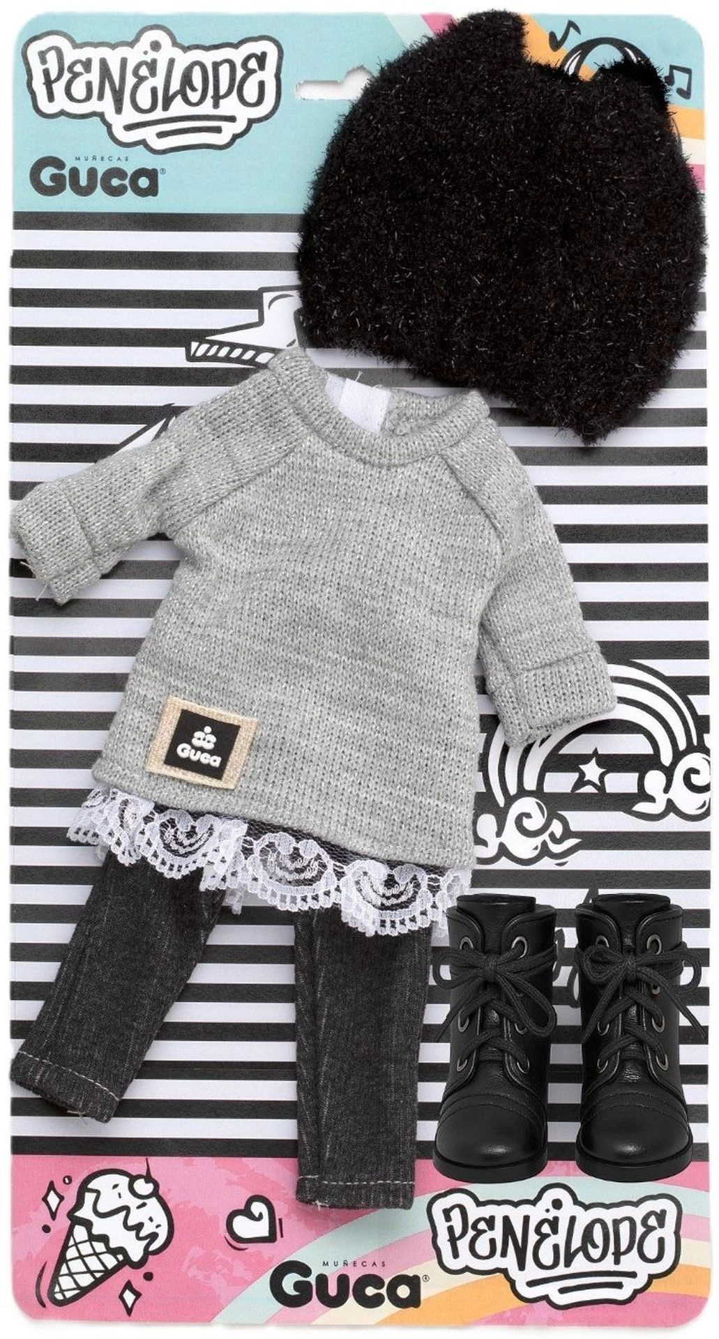 Obleček pro panenku PENELOPE 34 cm s botičkami