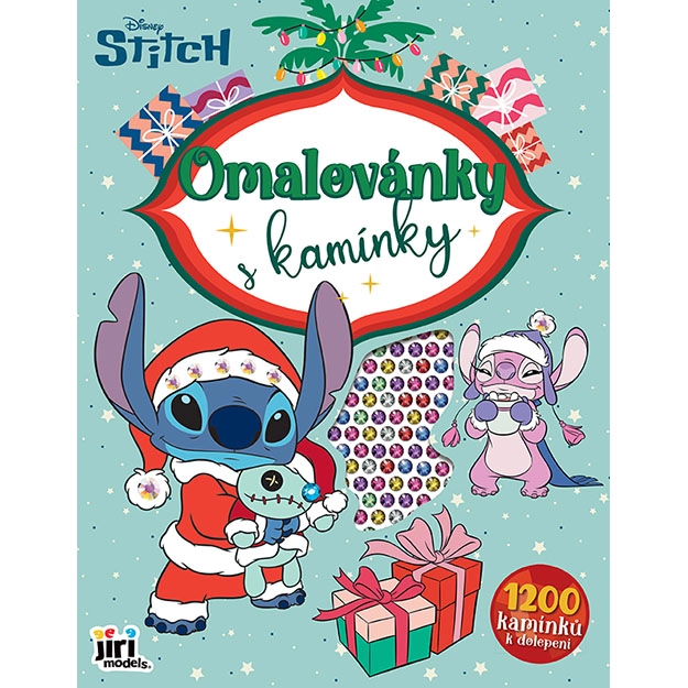 Omalovánky s kamínky Lilo & Stitch vánoce
