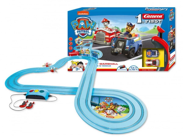 První Psi Patrol Race N Rescue 3,5m závodní dráha