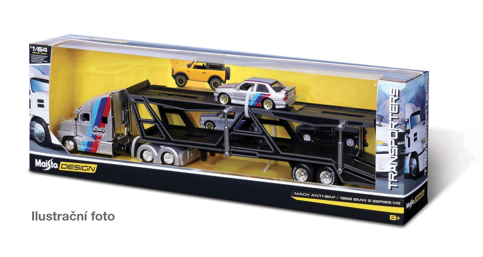Maisto design transporters přepravník s autíčkem 1:64