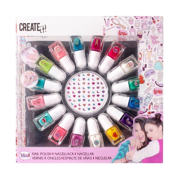 Create It! laky na nehty – sada 16 barev s ozdobami