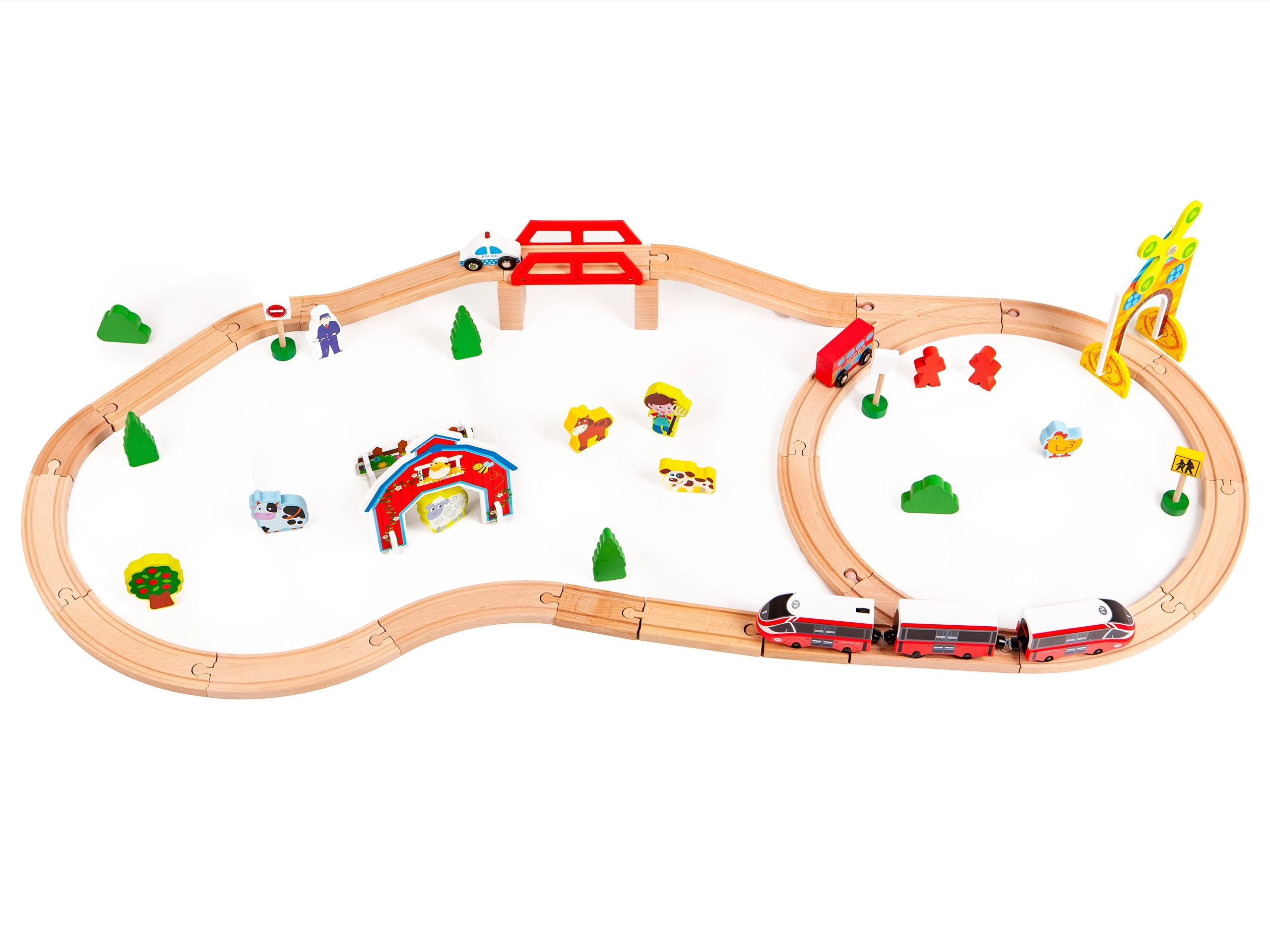 EcoToys Dřevěný vláček na baterie 69el HM015147