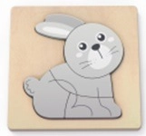 Levně Dřevěné puzzle králík BABU