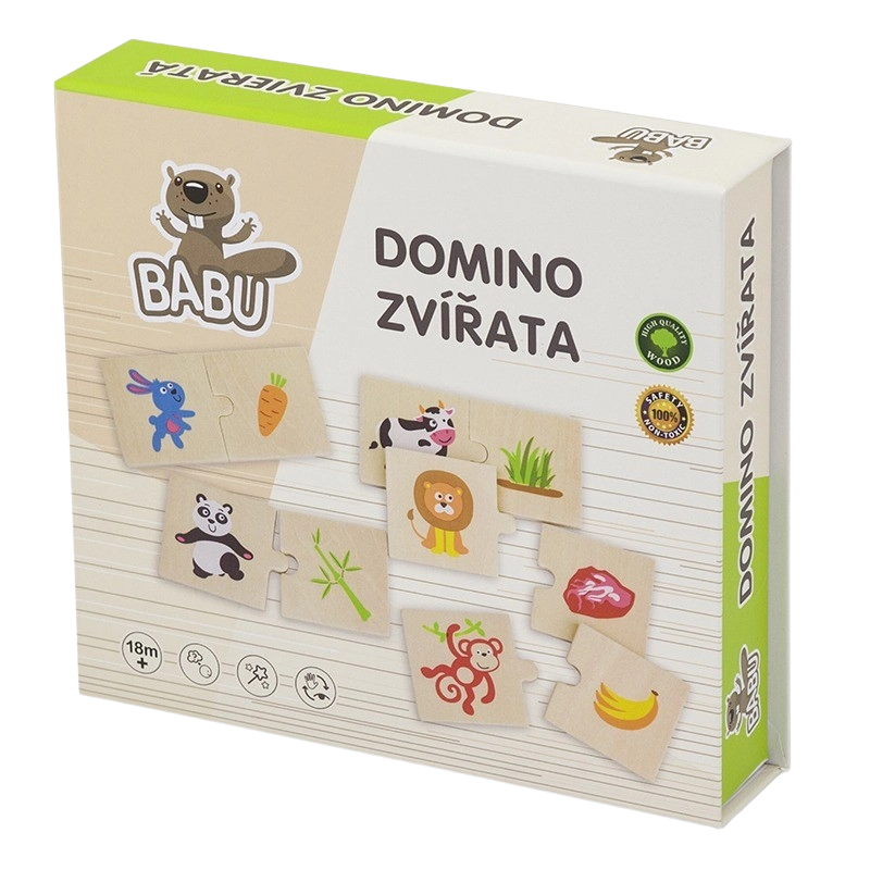 Levně Babu dřevěné domino se zvířátky