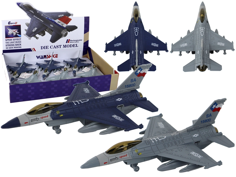 LEANToys Import Model letadla poháněného třením černý nebo šedý